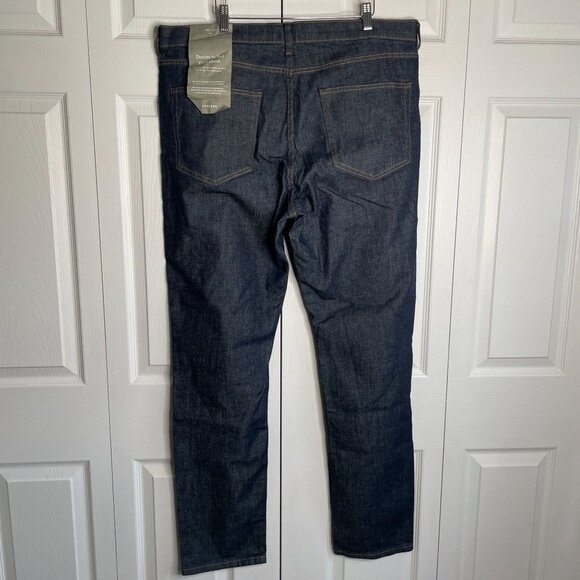 Everlane Slim Dark Wash Blue Cotton Blend Denim Jeans Men's Size 40x34 NWT - Picture 2 of 9